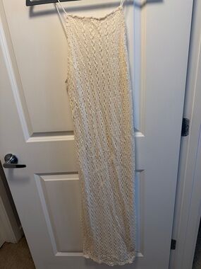 Zara Cream Crochet Maxi Dress